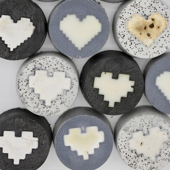 All-natural artisan Menage a Trois heart Soap - Picture 1 of 10